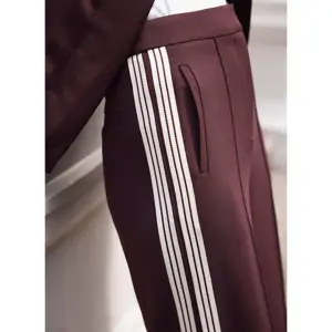 Mint Velvet Burgundy Contrast Side Stripe Trousers